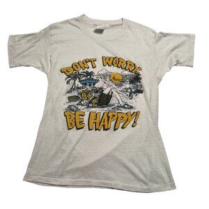 Healthknit Vintage Don't Worry Be Happy Vintage T-Shirt in White